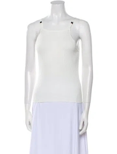 Pre-owned St Agni Square Neckline Sleeveless Top W/ Tags In White