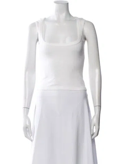 Pre-owned St Agni Square Neckline Sleeveless Top In White