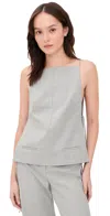 St Agni Tie-detailed Recycled Woven Top In Gray