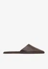 St Agni Square-toe Leather Flat Mules In Brown