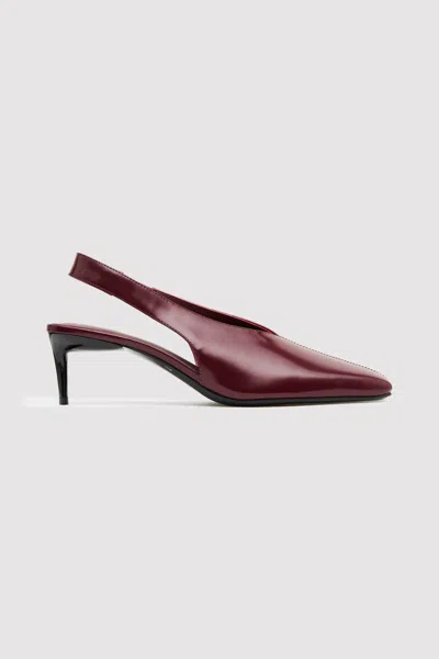 St Agni Square Toe Sling Back Heel In Burgundy