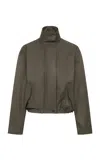 St Agni Stand-collar Cotton-blend Flight Jacket In Green