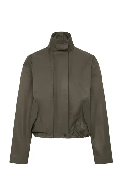 St Agni Stand-collar Cotton-blend Flight Jacket In Green