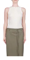 St Agni Stitch Detail Tank In Ivory In Multi