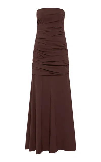 St Agni Strapless Cotton-blend Maxi Dress