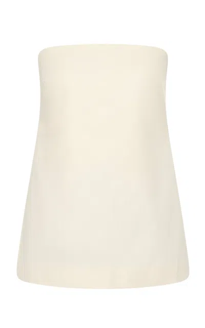 St Agni Strapless Cotton-linen Top In Neutral