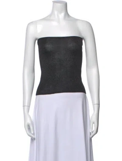 Pre-owned St Agni Strapless Crop Top W/ Tags In Black