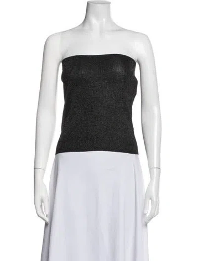 Pre-owned St Agni Strapless Crop Top W/ Tags In Black