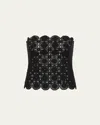 St Agni Crocheted Organic Cotton Strapless Top
