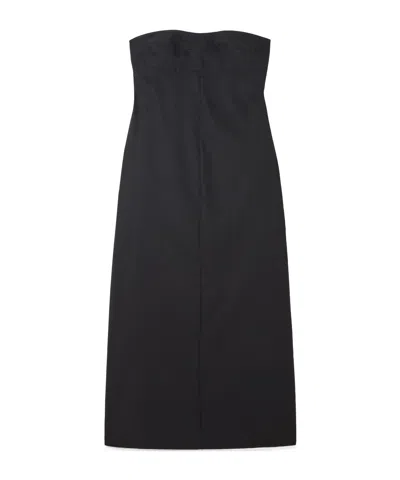 St Agni Strapless Wool Maxi Dress In Black