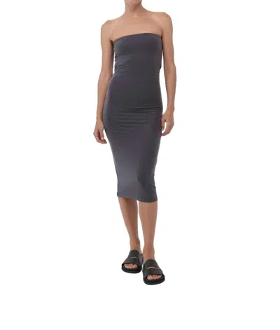 St Agni Strapless Jersey Midi Dress In Graphite In Pink