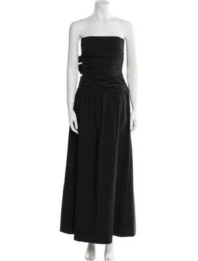 Pre-owned St Agni Strapless Long Dress In Black