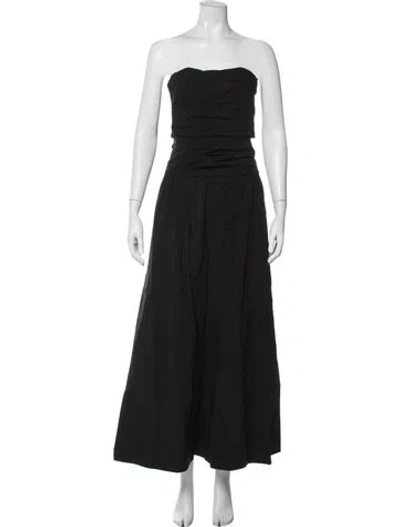 Pre-owned St Agni Strapless Long Dress In Black