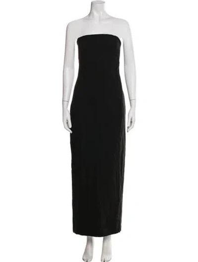 Pre-owned St Agni Strapless Long Dress In Black
