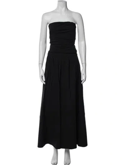 Pre-owned St Agni Strapless Long Dress In Black