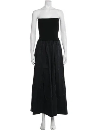 Pre-owned St Agni Strapless Long Dress In Black