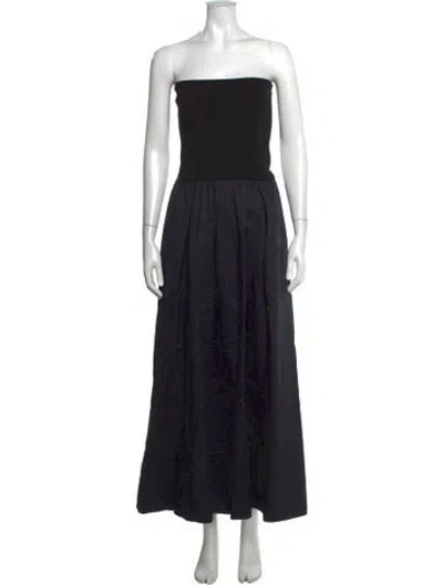 Pre-owned St Agni Strapless Long Dress In Black