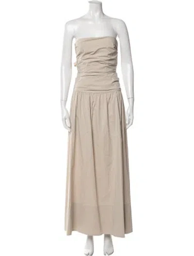 Pre-owned St Agni Strapless Long Dress In Neutral