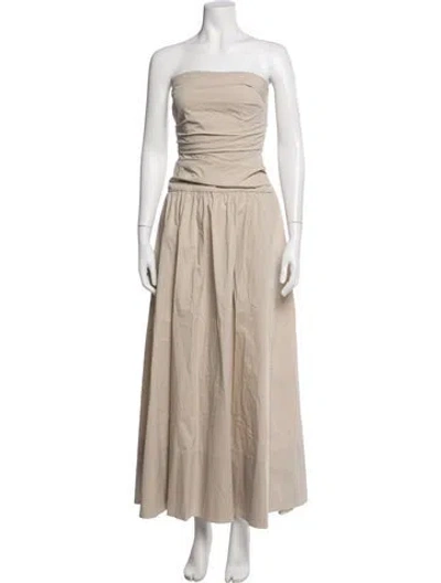 Pre-owned St Agni Strapless Long Dress In Neutrals