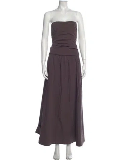 Pre-owned St Agni Strapless Long Dress In Purple