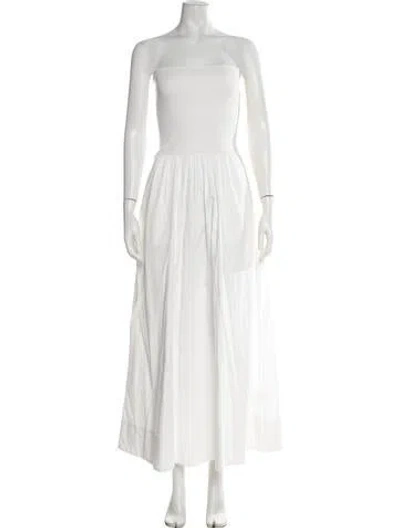 Pre-owned St Agni Strapless Long Dress In White