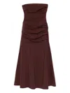 St Agni Strapless Maxi Dress In Brown