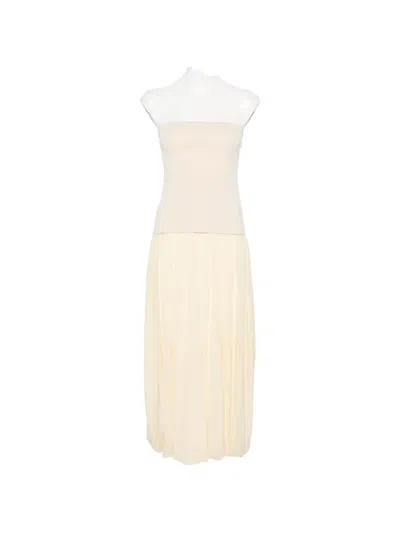 St Agni Strapless Midi Dress In Nude