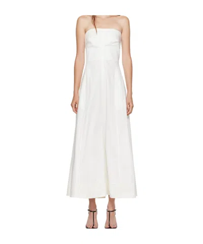 St Agni Strapless Midi Dress In White