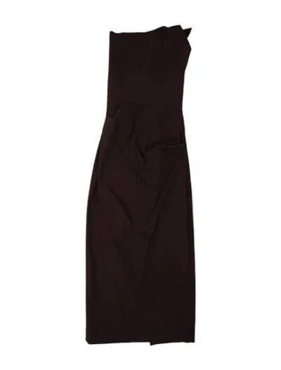 Pre-owned St Agni Strapless Midi Length Dress In Brown