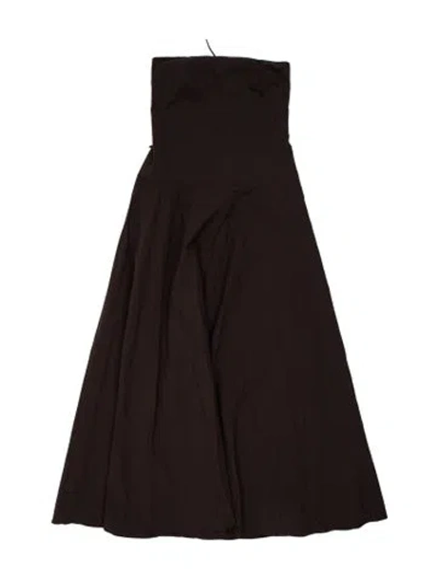 Pre-owned St Agni Strapless Midi Length Dress In Brown