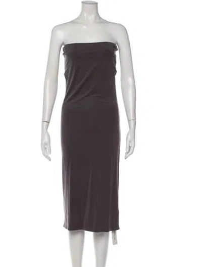 Pre-owned St Agni Strapless Midi Length Dress In Gray