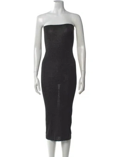 Pre-owned St Agni Strapless Midi Length Dress In Multi