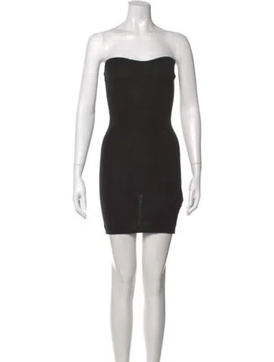 Pre-owned St Agni Strapless Mini Dress In Black
