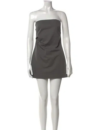 Pre-owned St Agni Strapless Mini Dress In Grey