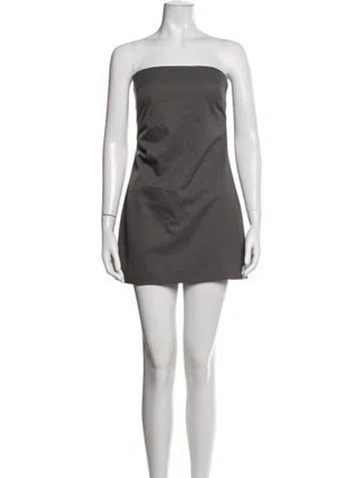 Pre-owned St Agni Strapless Mini Dress In Grey