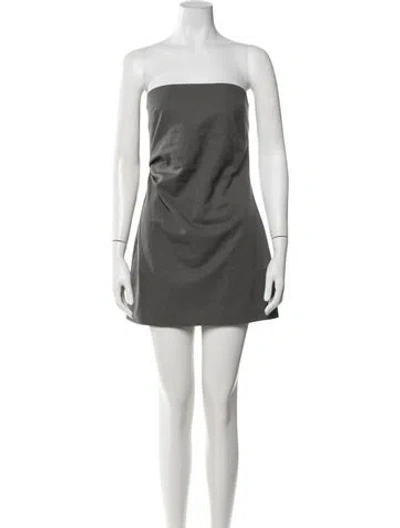 Pre-owned St Agni Strapless Mini Dress In Grey