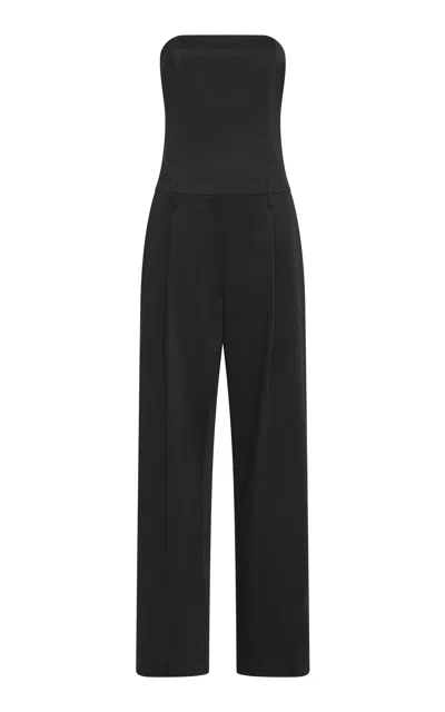St Agni Strapless Organic Cotton-blend Jumpsuit In Black