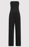 St Agni Strapless Organic Cotton-blend Jumpsuit In Black