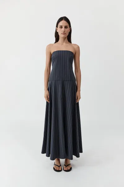 St Agni Strapless Rouleau Dress In Black