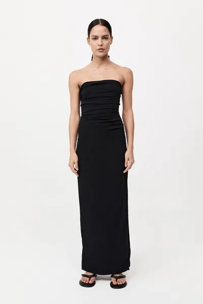 St Agni Strapless Tie Back Dress In Black
