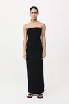 St Agni Strapless Tie Back Dress In Black