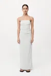 St Agni Strapless Tie Back Dress In Silver