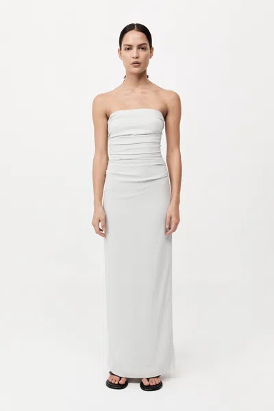 St Agni Strapless Tie Back Dress In Silver