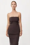 St Agni Strapless Tie Back Top In Chocolate Plum