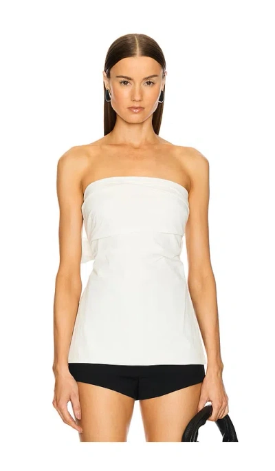 St Agni Strapless Column Tunic Top In Ivory