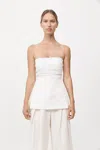 St Agni Strapless Tie Back Top In Off White
