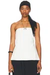 St Agni White Strapless Tie Back Tank Top In Off White