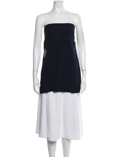 Pre-owned St Agni Strapless Top In Blue