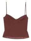 St Agni Stretch-silk Organza Camisole In Brown