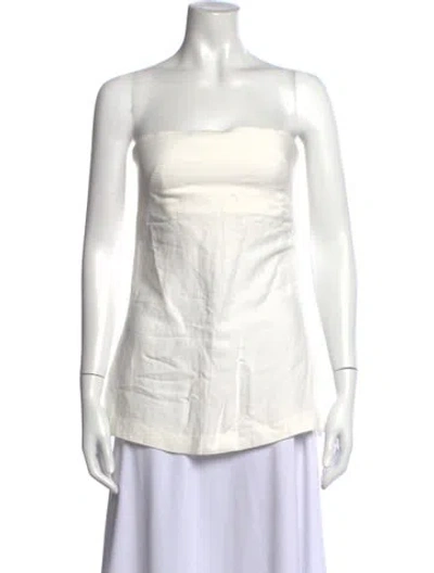 Pre-owned St Agni Strapless Top In White